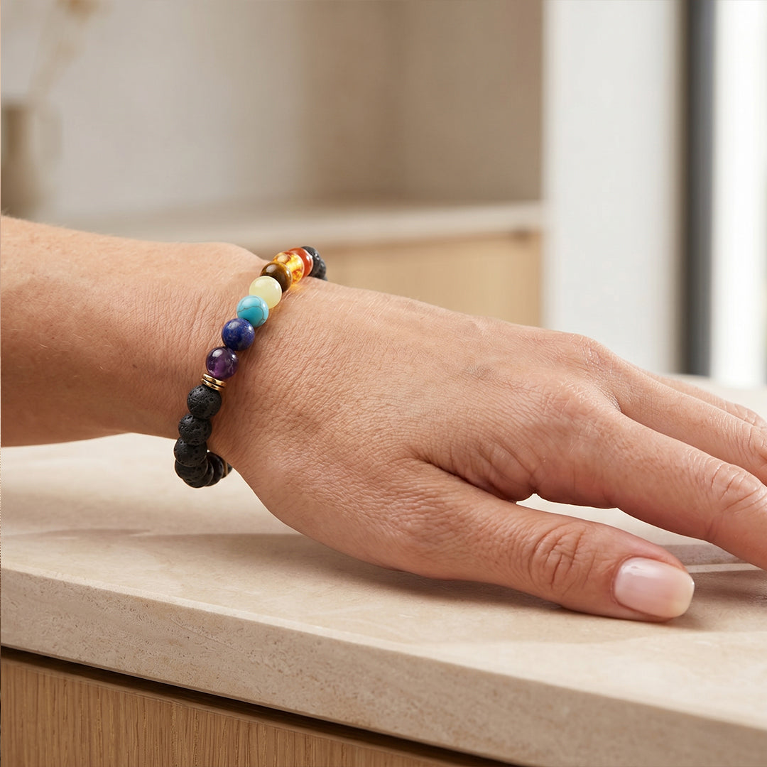 7 Chakra with Lava Stone Bracelet
